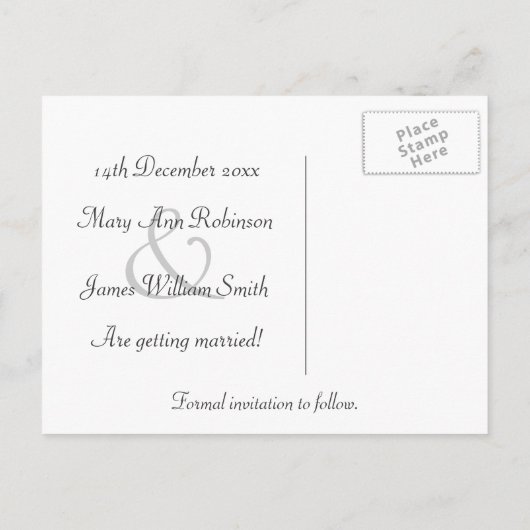 Elegant Save the Date Dazzling Glitzern Lila Ankündigungspostkarte (Rückseite)