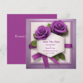 Elegant Save the Date: Eine Lila Rose-Affäre Date (Vorne/Hinten)