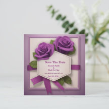 Elegant Save the Date: Eine Lila Rose-Affäre