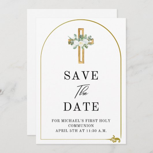 Elegant Save the Date Einladung (Vorne/Hinten)
