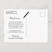 Elegant Save the Date Eucalyptus & Lavender Lila Ankündigungspostkarte (Rückseite)