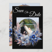 Elegant Save the Date Floral Newly Weds Wedding Einladung (Vorne/Hinten)