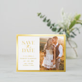 Elegant Save the Date Folie Einladungspostkarte (Stehend vorne)
