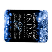 Elegant Save the Date funkelnd Lights Saphire Magnet (Horizontal)