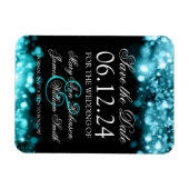 Elegant Save the Date funkelnd türkisfarben Magnet (Horizontal)