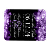 Elegant Save the Date funkelnde Lichter Lila Magnet (Horizontal)