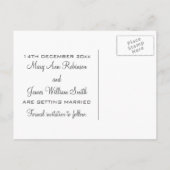 Elegant Save the Date Glamour Sparks Lila Ankündigungspostkarte (Rückseite)