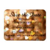 Elegant Save the Date Gold Glitzer Lights Magnet (Horizontal)