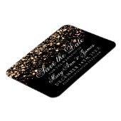 Elegant Save the Date Gold Midnight Glam Magnet (Linke Seite)