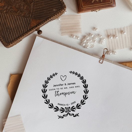 Elegant Save the Date Gummistempel