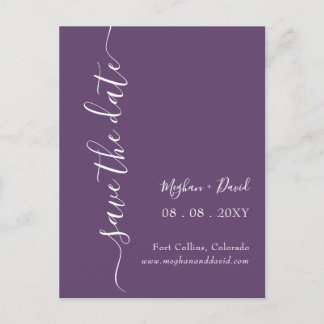 Elegant Save the Date Lila Ankündigungspostkarte