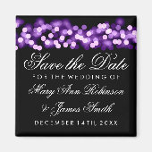 Elegant Save the Date Lila Hollywood Glam Magnet (Vorne)
