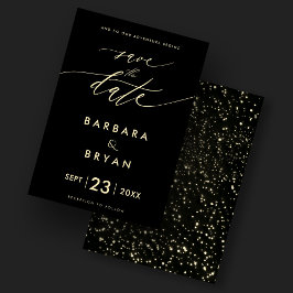 Elegant Save the Date Luxury Black Gold Einladung