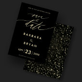 Elegant Save the Date Luxury Black Gold Einladung
