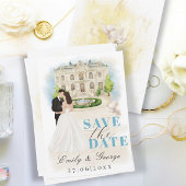 Elegant Save the Date mit Braut und Bräutigam Einladung
