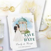 Elegant Save the Date mit Bride und Groom Gazebo