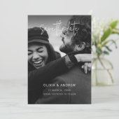 Elegant Save the Date mit Foto Minimalistisch, Boh (Stehend Vorderseite)