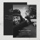Elegant Save the Date mit Foto Minimalistisch, Boh (Vorne/Hinten)