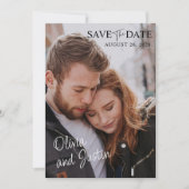 Elegant Save the Date mit QR Cod Einladung (Vorderseite)