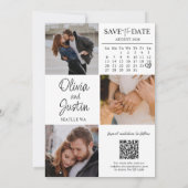 Elegant Save the Date mit QR Cod Einladung (Rückseite)