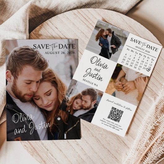Elegant Save the Date mit QR Cod Einladung