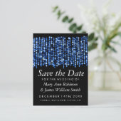 Elegant Save the Date Moderne blaue Lichter Ankündigungspostkarte (Stehend Vorderseite)