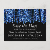 Elegant Save the Date Moderne blaue Lichter Ankündigungspostkarte (Vorderseite)