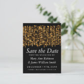 Elegant Save the Date Moderne Goldlichter Ankündigungspostkarte (Stehend Vorderseite)