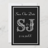 Elegant Save the Date Monogram Wedding Einladung (Vorderseite)