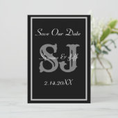 Elegant Save the Date Monogram Wedding Einladung (Stehend Vorderseite)