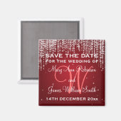 Elegant Save the Date Nachtleben Rot Magnet (Vorderseite/Rückseite)