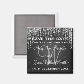 Elegant Save the Date Nachts Dazzle Black Magnet (Vorderseite/Rückseite)