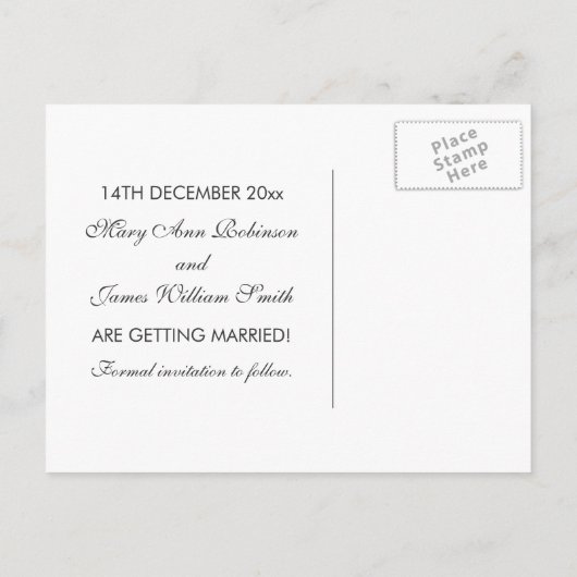 Elegant Save the Date Paisley Lace Lila Ankündigungspostkarte (Rückseite)