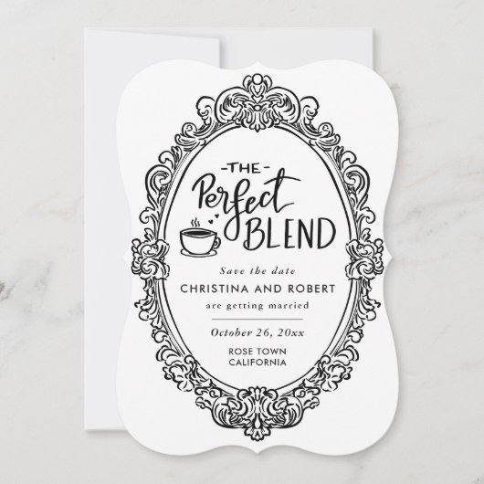 Elegant Save the Date | Perfekte Mischung Kaffee L Einladung (Vorderseite)