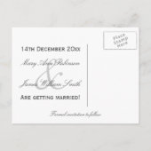 Elegant Save the Date Poppy Lila Ankündigungspostkarte (Rückseite)