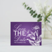 Elegant Save the Date Poppy Lila Ankündigungspostkarte (Stehend Vorderseite)