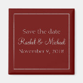 Elegant Save the Date rot und grau Magnet (Vorne)