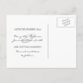 Elegant Save the Date schimmernde Sterne Lila Ankündigungspostkarte (Rückseite)