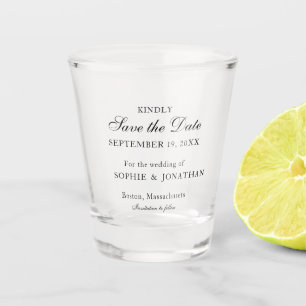 Elegant Save the Date Schnapsglas