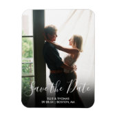 Elegant Save the Date Script Foto Wedding Magnet (Vertikal)