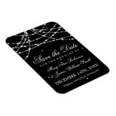 Elegant Save the Date Sparkling String Black Magnet (Rechte Seite)