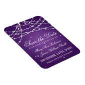 Elegant Save the Date Sparkling String Lila Magnet (Rechte Seite)