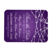 Elegant Save the Date Sparkling String Lila Magnet (Horizontal)