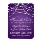 Elegant Save the Date Sparkling String Lila Magnet (Vertikal)