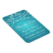 Elegant Save the Date Sparkling String Türkise Magnet (Rechte Seite)