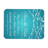 Elegant Save the Date Sparkling String Türkise Magnet (Horizontal)