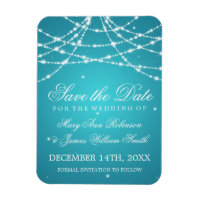Elegant Save the Date Sparkling String Türkise