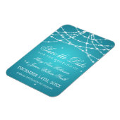 Elegant Save the Date Sparkling String Türkise Magnet (Linke Seite)