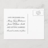 Elegant Save the Date Star Sparkle Black Ankündigungspostkarte (Rückseite)
