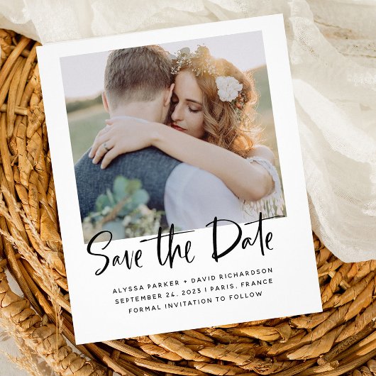 Elegant Save the Date | Typografie Foto Budget Flyer